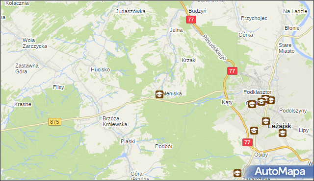 mapa Maleniska gmina Leżajsk, Maleniska gmina Leżajsk na mapie Targeo