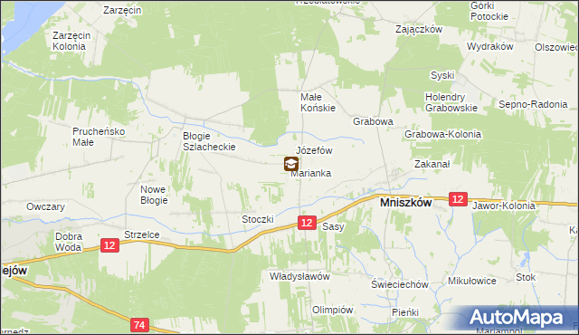 mapa Marianka gmina Mniszków, Marianka gmina Mniszków na mapie Targeo