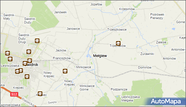 mapa Mełgiew, Mełgiew na mapie Targeo