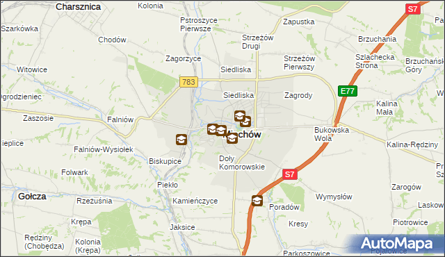 mapa Miechów, Miechów na mapie Targeo