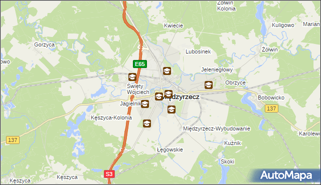 mapa Międzyrzecz, Międzyrzecz na mapie Targeo