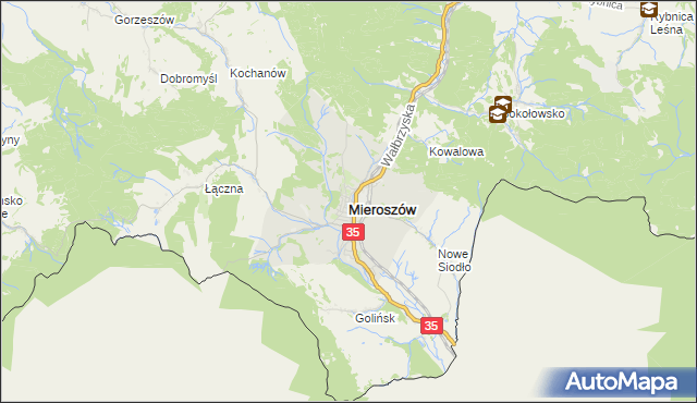 mapa Mieroszów, Mieroszów na mapie Targeo