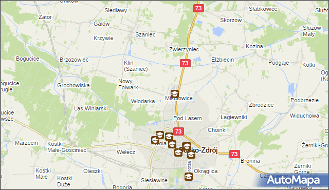 mapa Mikułowice gmina Busko-Zdrój, Mikułowice gmina Busko-Zdrój na mapie Targeo