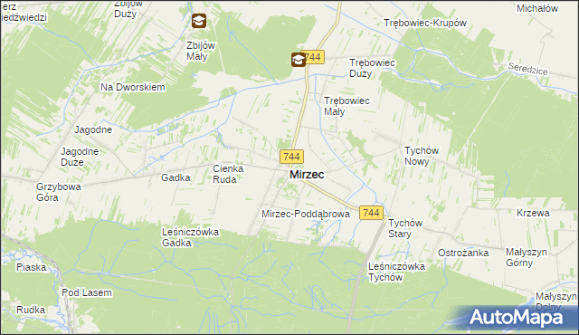 mapa Mirzec, Mirzec na mapie Targeo