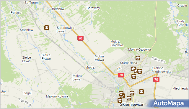 mapa Mokra Prawa, Mokra Prawa na mapie Targeo