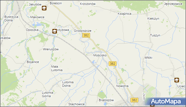 mapa Mościsko gmina Dzierżoniów, Mościsko gmina Dzierżoniów na mapie Targeo