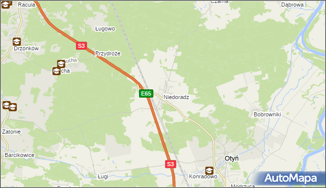 mapa Niedoradz, Niedoradz na mapie Targeo