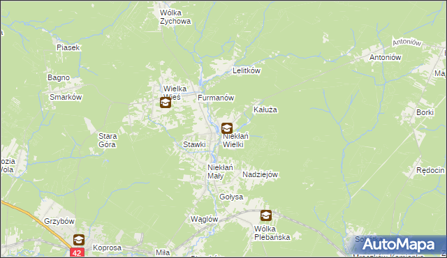 mapa Niekłań Wielki, Niekłań Wielki na mapie Targeo