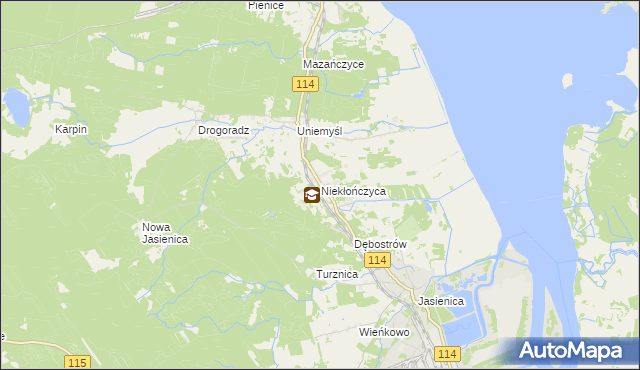 mapa Niekłończyca, Niekłończyca na mapie Targeo