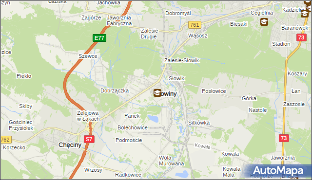 mapa Nowiny gmina Sitkówka-Nowiny, Nowiny gmina Sitkówka-Nowiny na mapie Targeo