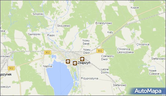 mapa Nowy Dwór gmina Zbąszyń, Nowy Dwór gmina Zbąszyń na mapie Targeo