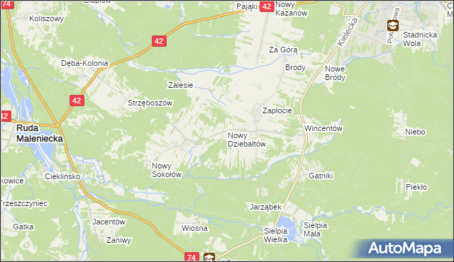 mapa Nowy Dziebałtów, Nowy Dziebałtów na mapie Targeo