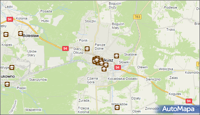 mapa Olkusz, Olkusz na mapie Targeo