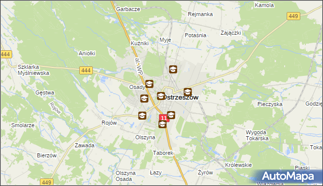 mapa Ostrzeszów, Ostrzeszów na mapie Targeo