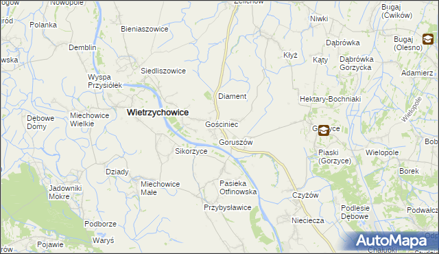 mapa Otfinów, Otfinów na mapie Targeo