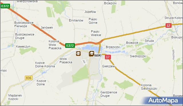 mapa Piaski powiat świdnicki, Piaski powiat świdnicki na mapie Targeo