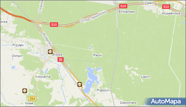 mapa Piecki gmina Nowa Wieś Wielka, Piecki gmina Nowa Wieś Wielka na mapie Targeo