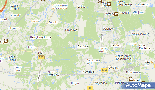 mapa Piskórka, Piskórka na mapie Targeo