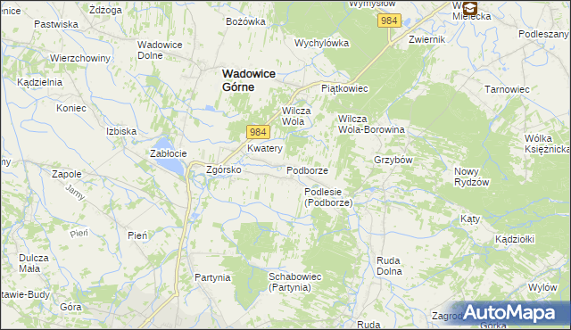 mapa Podborze gmina Radomyśl Wielki, Podborze gmina Radomyśl Wielki na mapie Targeo