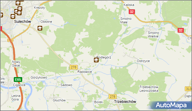 mapa Podlegórz, Podlegórz na mapie Targeo