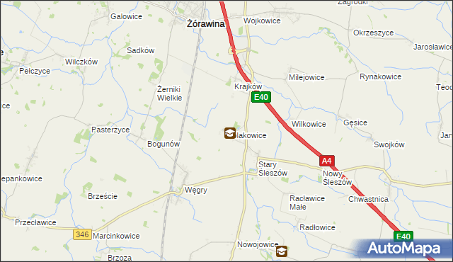 mapa Polakowice, Polakowice na mapie Targeo