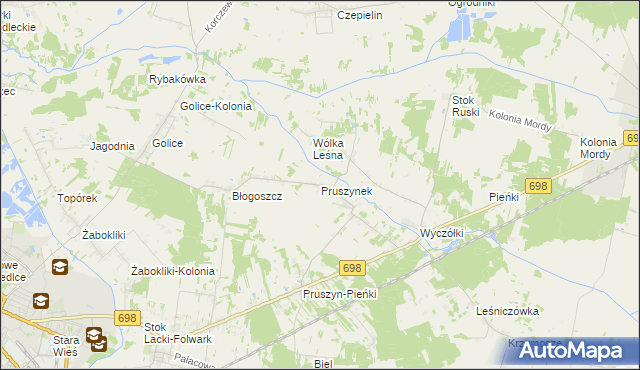 mapa Pruszynek, Pruszynek na mapie Targeo