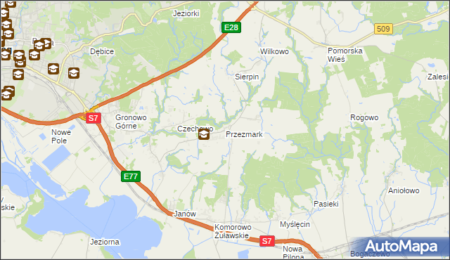 mapa Przezmark gmina Elbląg, Przezmark gmina Elbląg na mapie Targeo