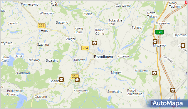 mapa Przodkowo, Przodkowo na mapie Targeo