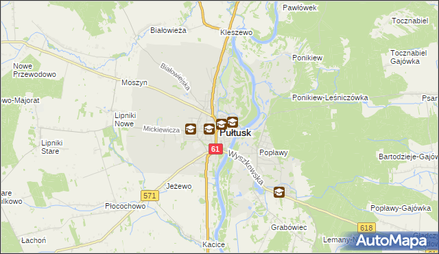 mapa Pułtusk, Pułtusk na mapie Targeo