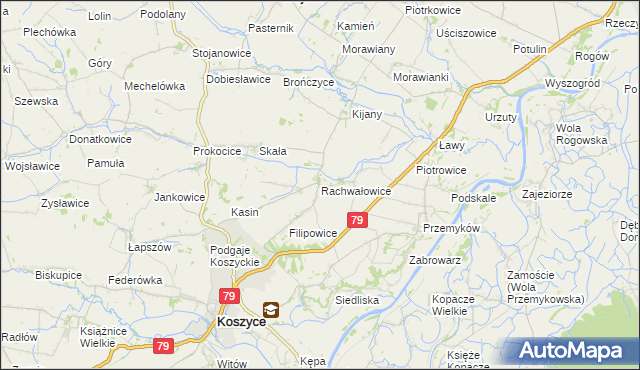 mapa Rachwałowice, Rachwałowice na mapie Targeo