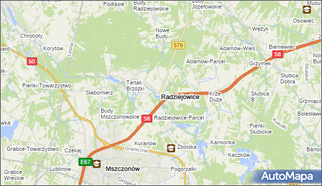 mapa Radziejowice, Radziejowice na mapie Targeo