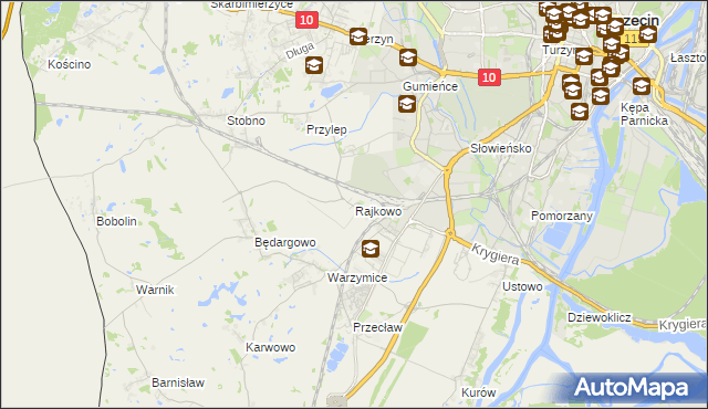 mapa Rajkowo, Rajkowo na mapie Targeo