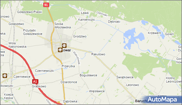 mapa Rakutowo, Rakutowo na mapie Targeo