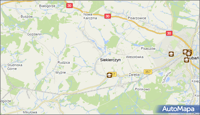 mapa Siekierczyn, Siekierczyn na mapie Targeo