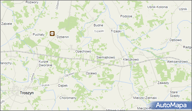 mapa Siemiątkowo gmina Troszyn, Siemiątkowo gmina Troszyn na mapie Targeo