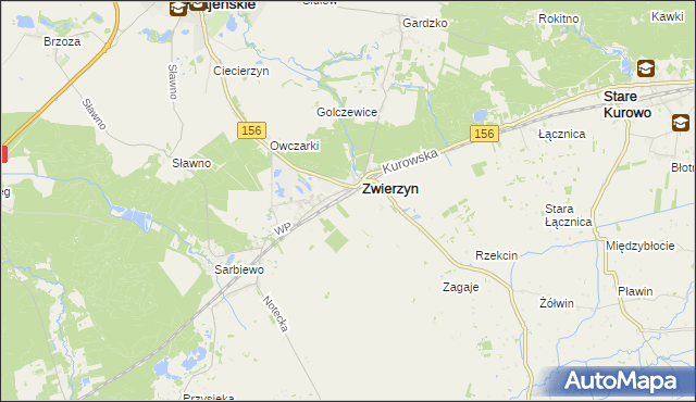 mapa Sierosławice gmina Zwierzyn, Sierosławice gmina Zwierzyn na mapie Targeo