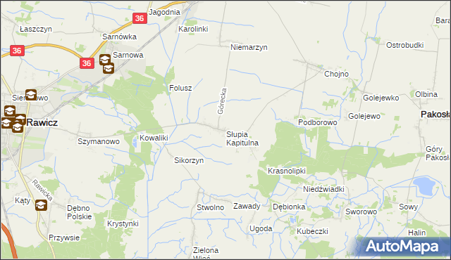 mapa Słupia Kapitulna, Słupia Kapitulna na mapie Targeo