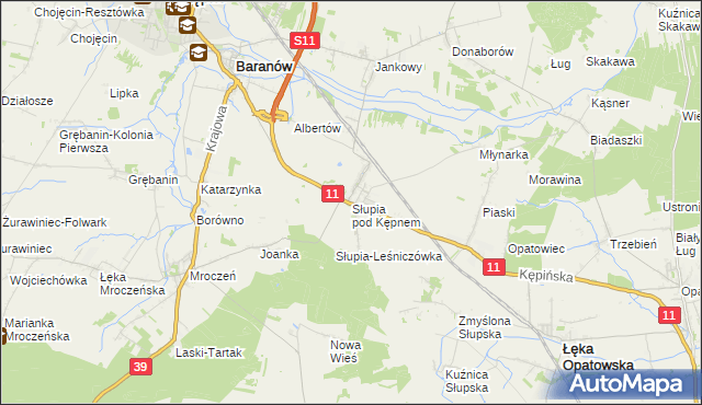 mapa Słupia pod Kępnem, Słupia pod Kępnem na mapie Targeo