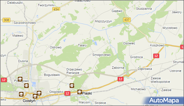 mapa Smogorzewo gmina Piaski, Smogorzewo gmina Piaski na mapie Targeo