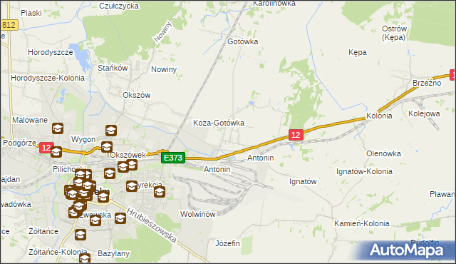 mapa Srebrzyszcze, Srebrzyszcze na mapie Targeo