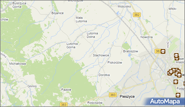 mapa Stachowice, Stachowice na mapie Targeo