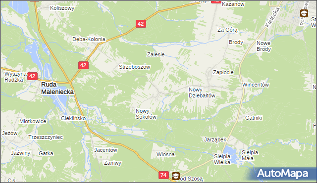 mapa Stary Sokołów, Stary Sokołów na mapie Targeo