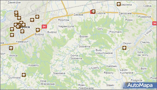 mapa Stobierna gmina Dębica, Stobierna gmina Dębica na mapie Targeo