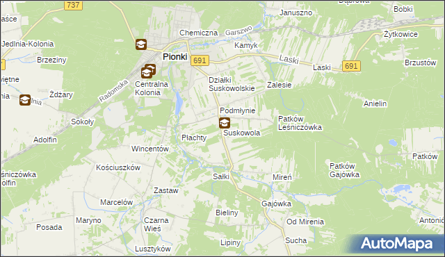 mapa Suskowola, Suskowola na mapie Targeo