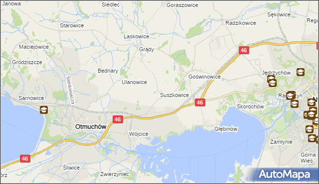 mapa Suszkowice, Suszkowice na mapie Targeo