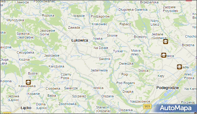 mapa Świdnik gmina Łukowica, Świdnik gmina Łukowica na mapie Targeo