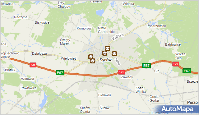 mapa Syców, Syców na mapie Targeo