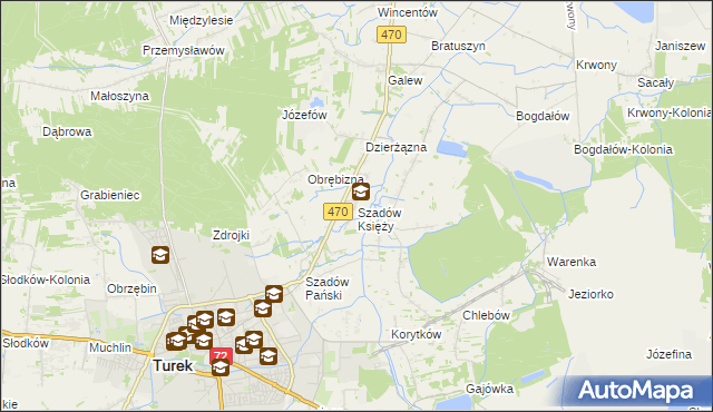 mapa Szadów Księży, Szadów Księży na mapie Targeo