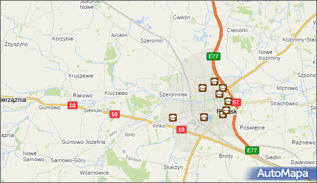 mapa Szerominek, Szerominek na mapie Targeo