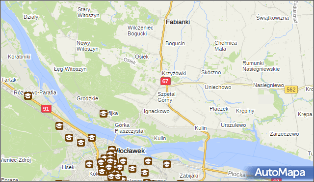 mapa Szpetal Górny, Szpetal Górny na mapie Targeo